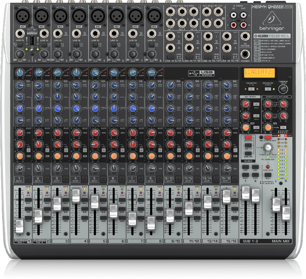 Mezcladora analógica Behringer de 22 canales Xenyx QX2222USB