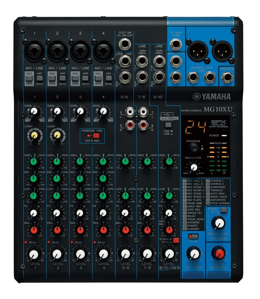 Mezcladora analógica Yamaha MG-10XU de 10 canales con efectos