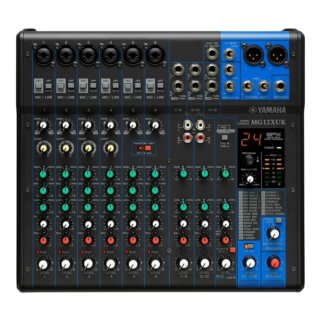 Mezcladora Análoga de 12 Canales con Efectos Yamaha MG-12XUK