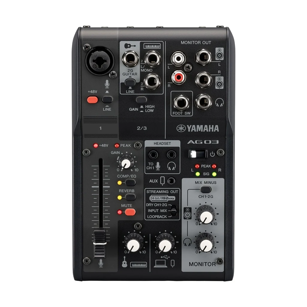 Mezcladora analógica de 3 canales para streaming Yamaha AG03MK2B