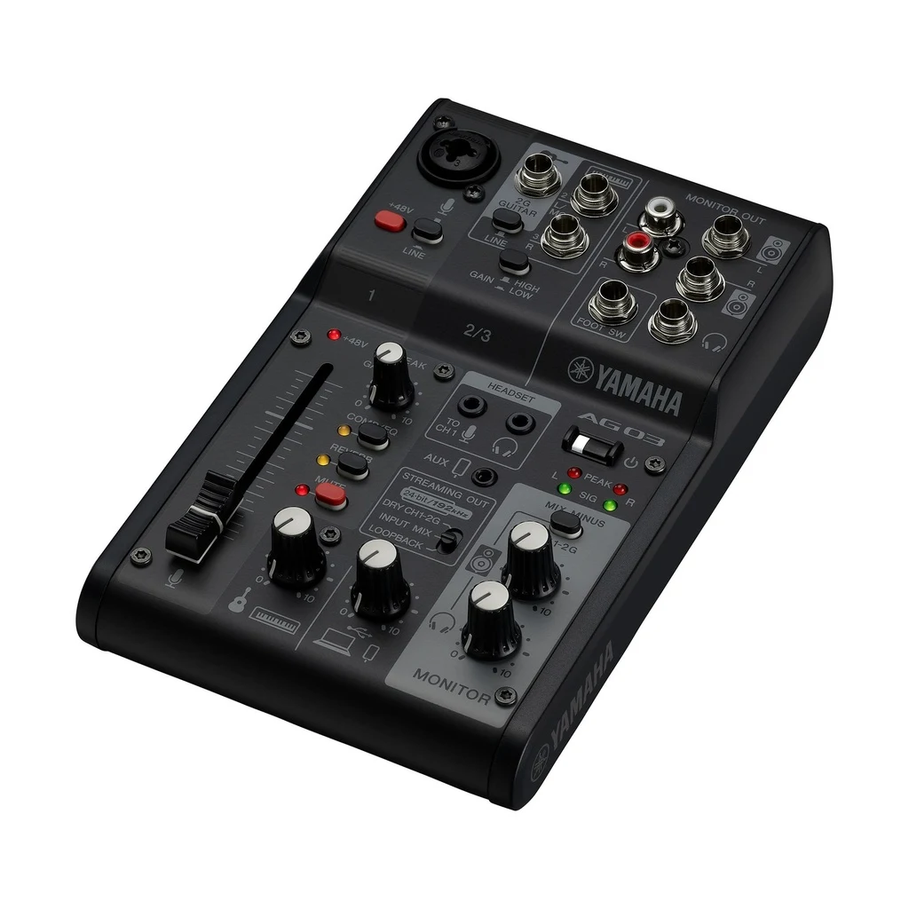 Mezcladora analógica de 3 canales para streaming Yamaha AG03MK2B - Imagen 2
