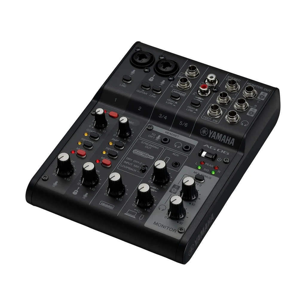 Mezcladora Análoga de 6 Canales para Streaming Yamaha AG06MK2B - Imagen 2