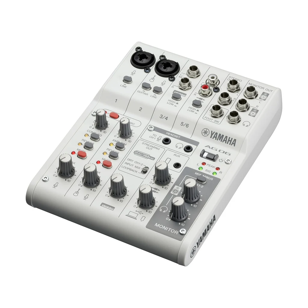 Mezcladora Análoga de 6 Canales para Streaming Yamaha AG06MK2W - Imagen 2