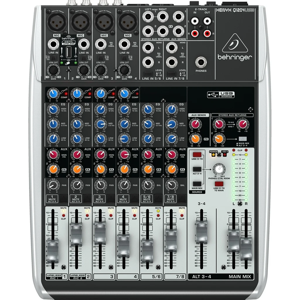 Mezcladora Behringer Q1204USB de 12 Canales
