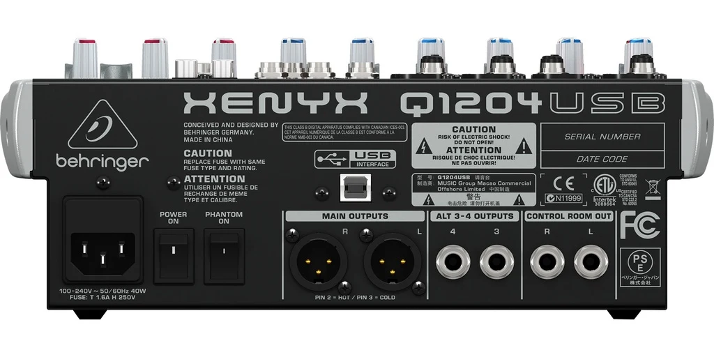Mezcladora Behringer Q1204USB de 12 Canales - Imagen 3