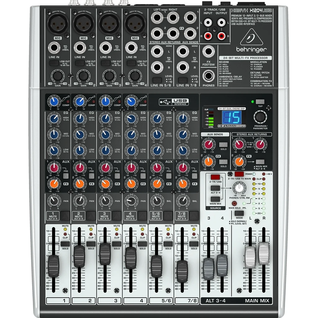 Mezcladora Behringer 12 Canales X1204USB