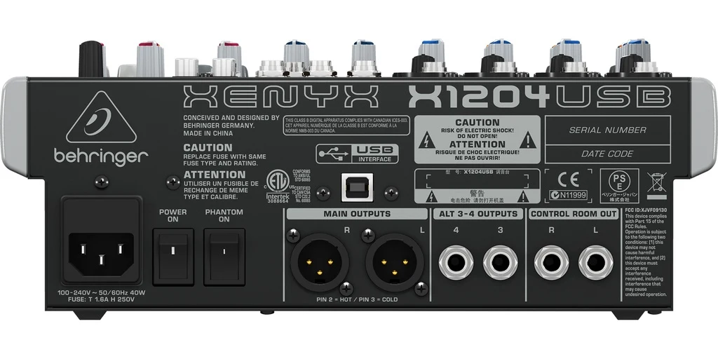 Mezcladora Behringer 12 Canales X1204USB - Imagen 3