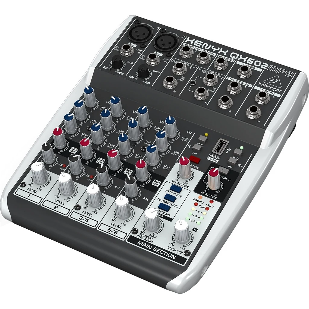 Mezcladora Behringer Análoga de 6 Canales QX602MP3 - Imagen 2