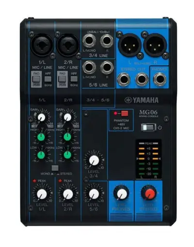 Mezcladora analógica Yamaha de 6 canales
