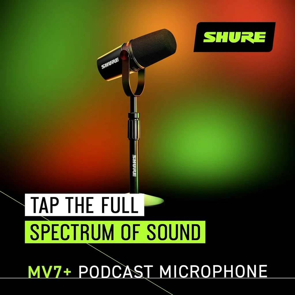 Micrófono dinámico híbrido Shure MV7+ con accesorios - Imagen 5