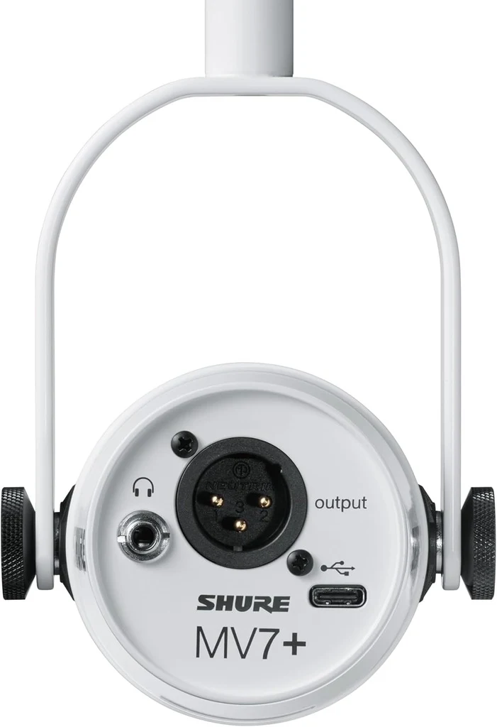 Micrófono dinámico híbrido Shure MV7+ en color blanco - Imagen 3