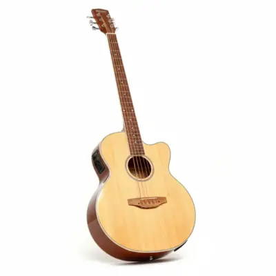 MUSICARTNEY Bajo Electroacústico 5 Cuerdas Color Natural Medida Super Jumbo