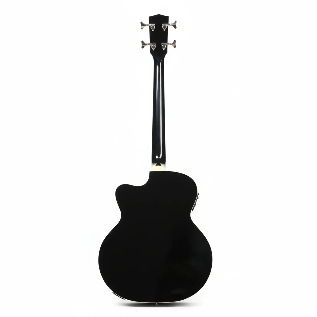 MUSICARTNEY Bajo Electroacústico Color Negro Alto Brillo Estilo Super Jumbo Tapa de Abeto Rojo Cuerpo y Mástil de Caoba - Imagen 7