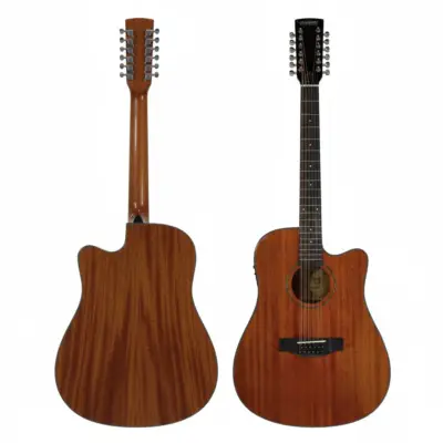 MUSICARTNEY Guitarra Electroacústica de 12 Cuerdas Color Marrón Gloss
