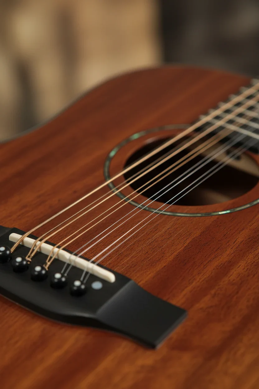 MUSICARTNEY Guitarra Electroacústica de 12 Cuerdas Color Marrón Gloss - Imagen 2