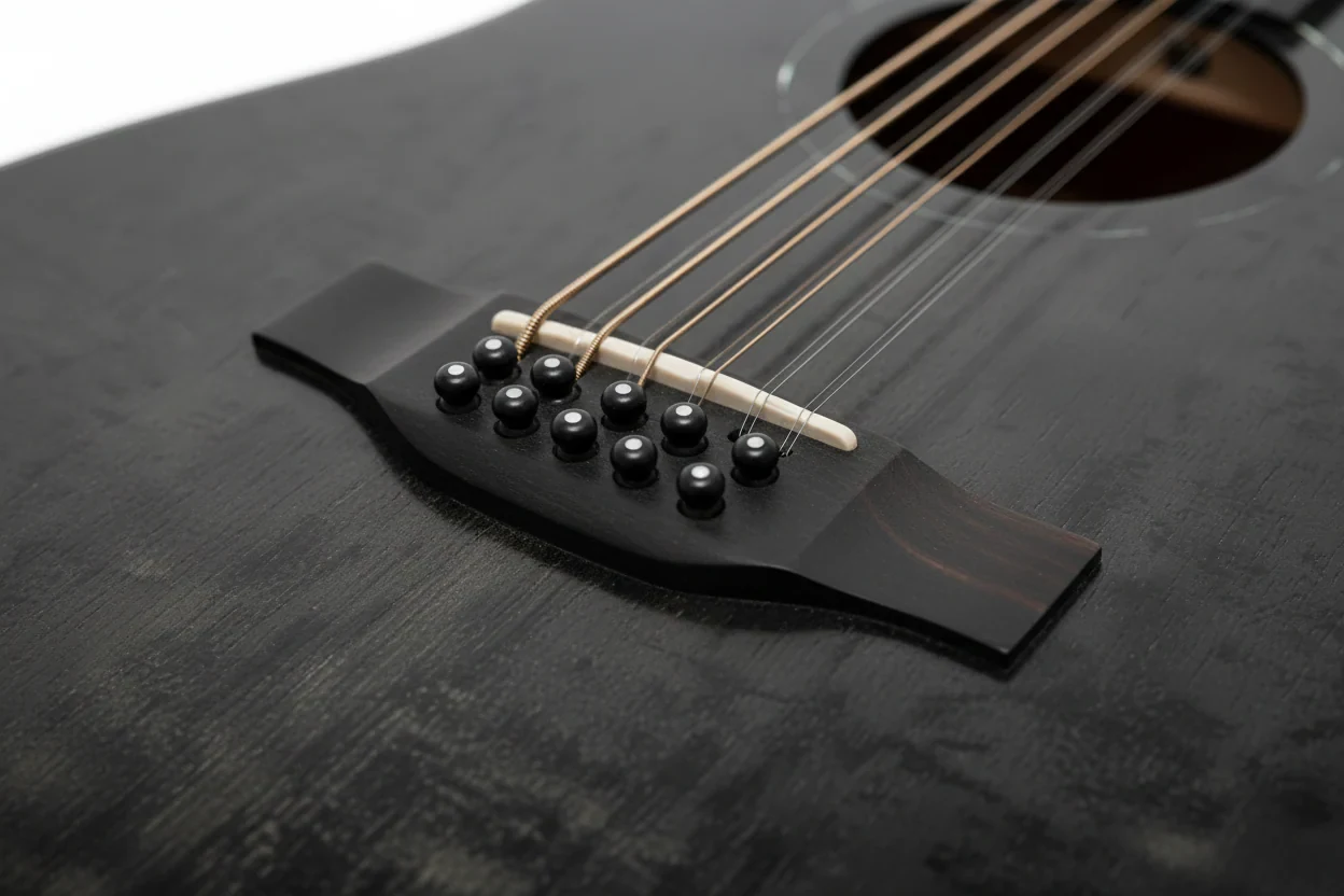 MUSICARTNEY Guitarra Electroacústica de 12 Cuerdas Color Negro - Imagen 2