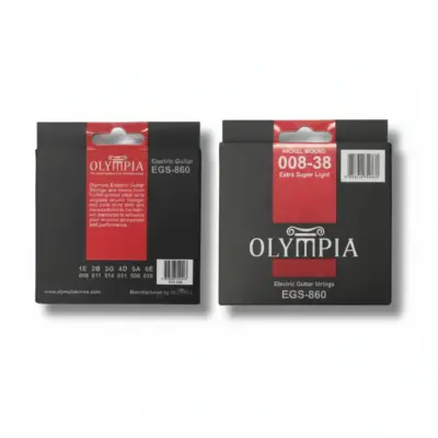 Cuerdas para guitarra eléctrica Olympia, níquel alta calidad, calibre .008-.038