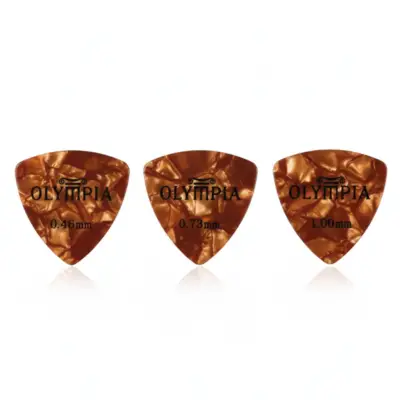 Olympia Plumillas de Celuloide Triangulares Color Perla Dorada 0.050mm Paquete de 20 Piezas