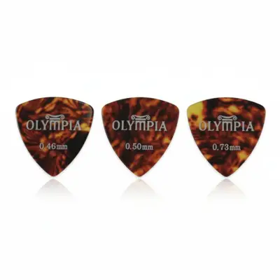 Olympia Plumillas de Celuloide Triangulares Color Perla Dorado 0.073mm Paquete de 20 Piezas