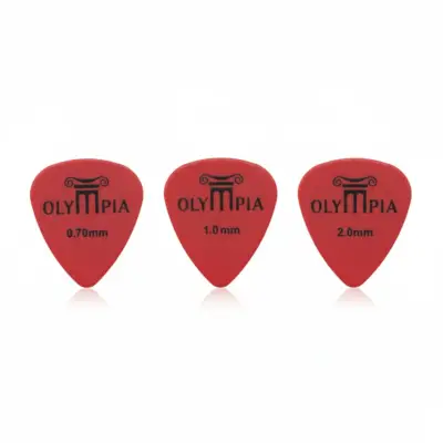 Olympia Plumillas Tortex en Forma de Gota Color Rojo 1.00mm Paquete de 20 Piezas