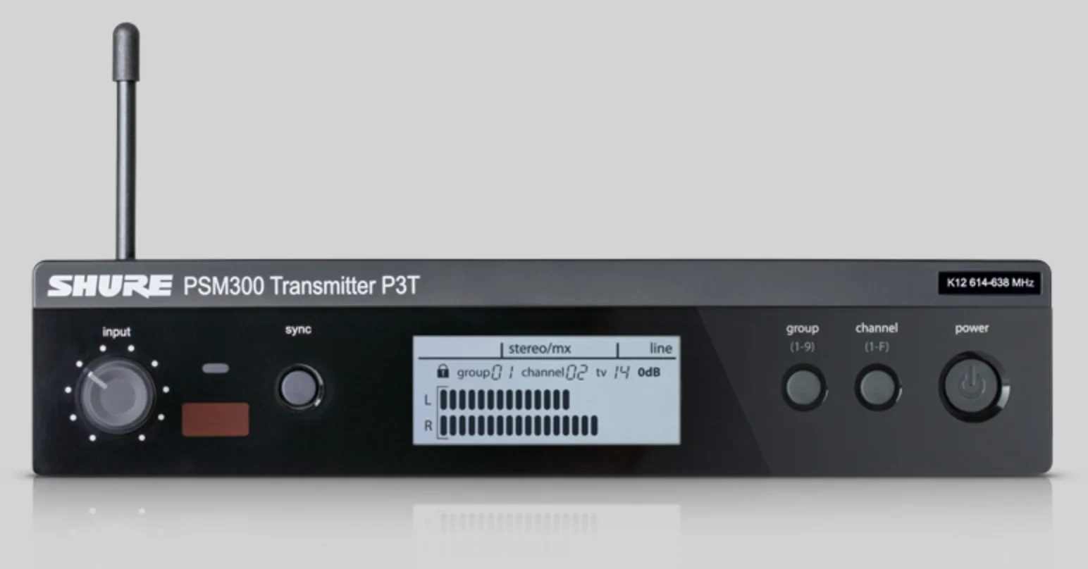Transmisor Inalámbrico P3T Shure para Sistemas de Monitoreo Personal