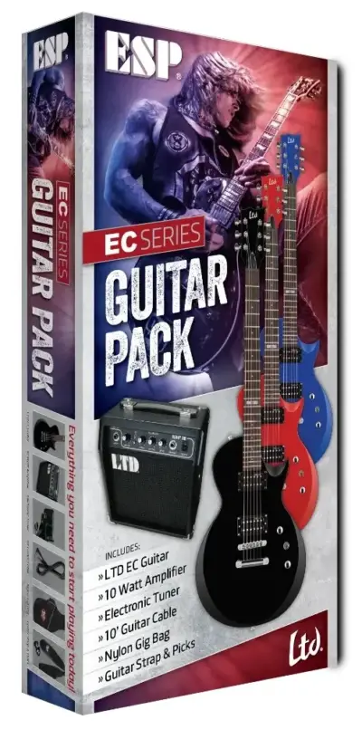 Pack Guitarra Eléctrica Zurda LTD EC Negro Satinado