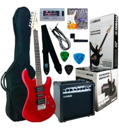 Paquete de guitarra eléctrica Yamaha Gigmaker color rojo