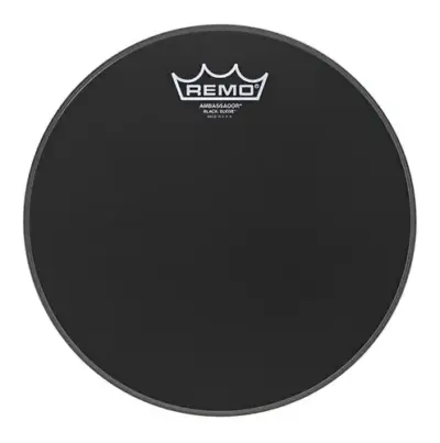 Parche Remo 12" Black Suede Ambassador