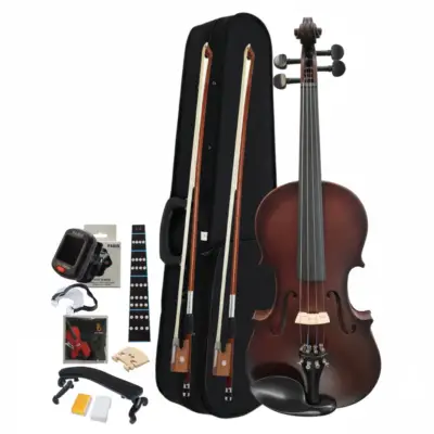 Violín 1/2 Mate Retro con Tapa y Fondo de Madera Maciza