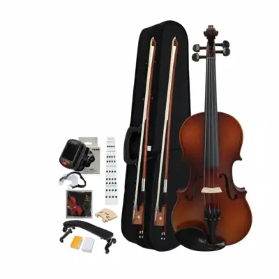 Violín 4/4 Natural Antiguo Mate con Partes de Madera Técnica y Microafinadores Negros