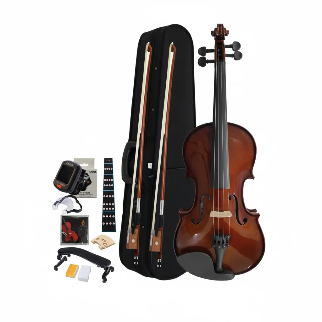 Violín Paris con Tapa Maciza, Acabado Brillante Azul Sombrado