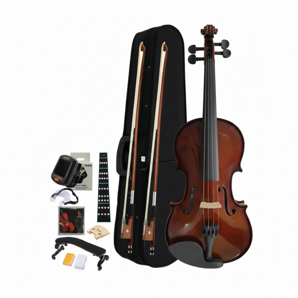Violín Paris con Tapa Maciza de Abeto, Acabado Brillante Natural