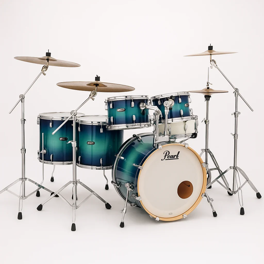 Batería acústica Pearl Decade Maple de 7 piezas Ice Satin Amber Burst