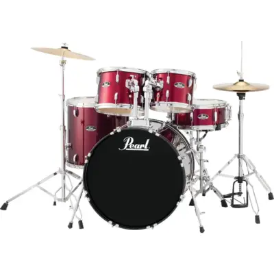 Batería acústica Pearl Roadshow de 5 piezas color vino rojo