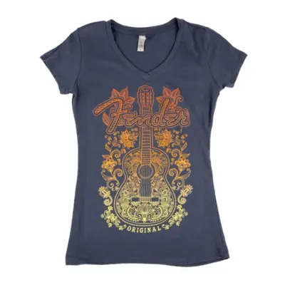 Playera Gris Floral para Mujer Fender