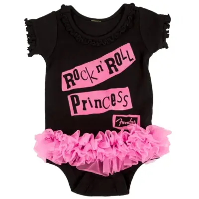 Playera Negra Rock n Roll Princess para Bebés