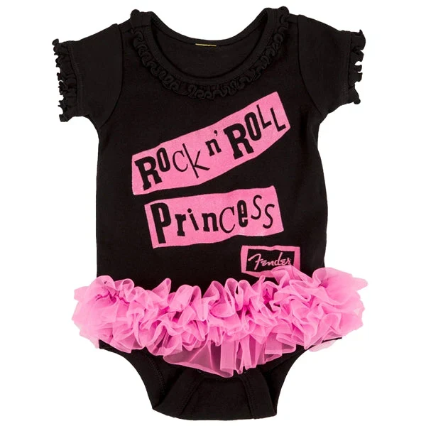 Playera Negra Rock n Roll Princess para Bebés
