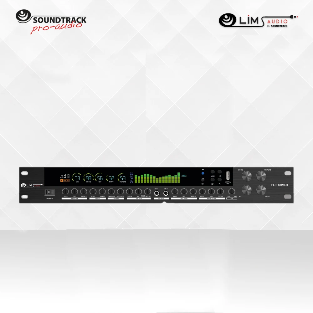 Preamplificador para Karaoke con Efecto de Voz y 3 Entradas de Micrófono Bluetooth