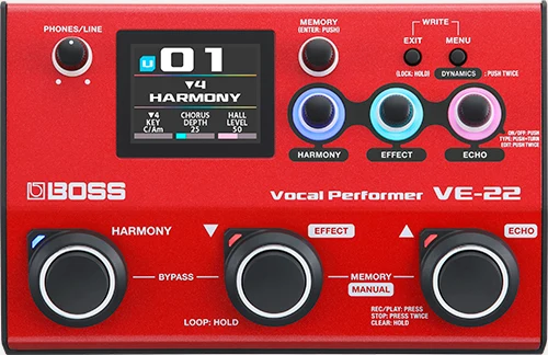Procesador de Voz BOSS Vocal Performer VE-22