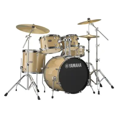 Batería Yamaha Rydeen de 5 Piezas con Atriles y Platillos Color Champagne Glitter