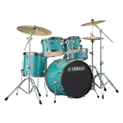 Batería Yamaha Rydeen de 5 Piezas con Atriles y Platillos Color Turquesa Glitter