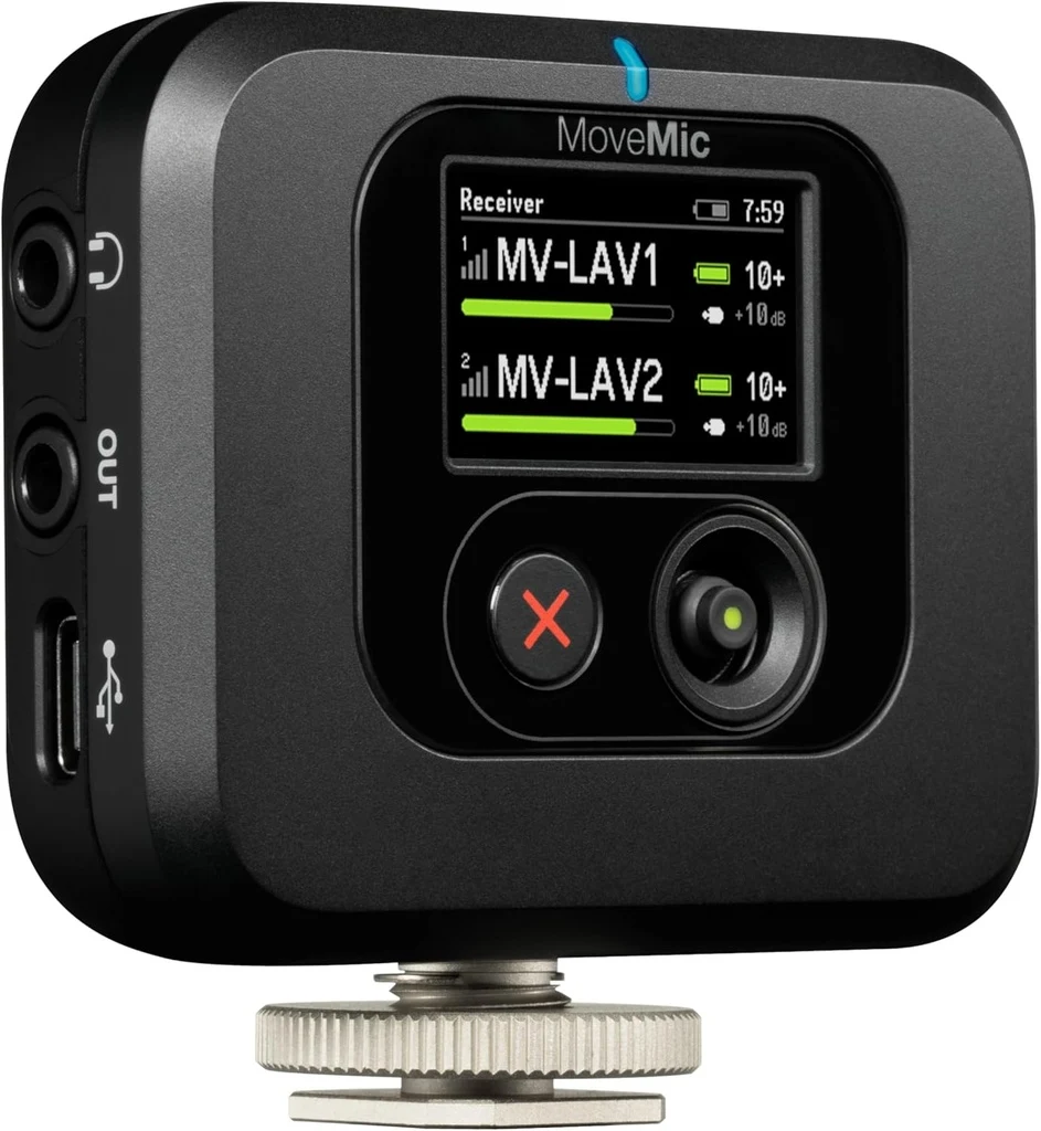 Receptor Inalámbrico Shure MV-R para Micrófonos Lavalier MoveMic - Imagen 2