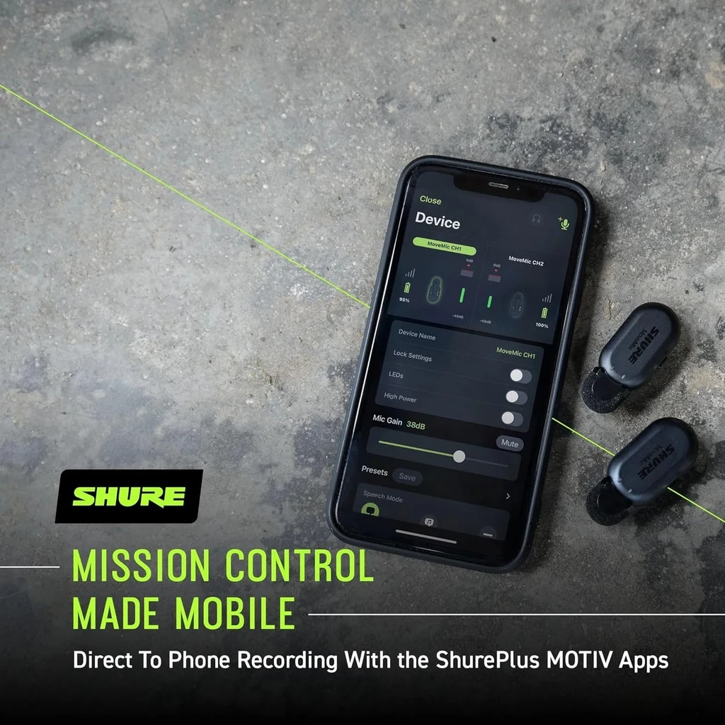 Receptor Inalámbrico Shure MV-R para Micrófonos Lavalier MoveMic - Imagen 8