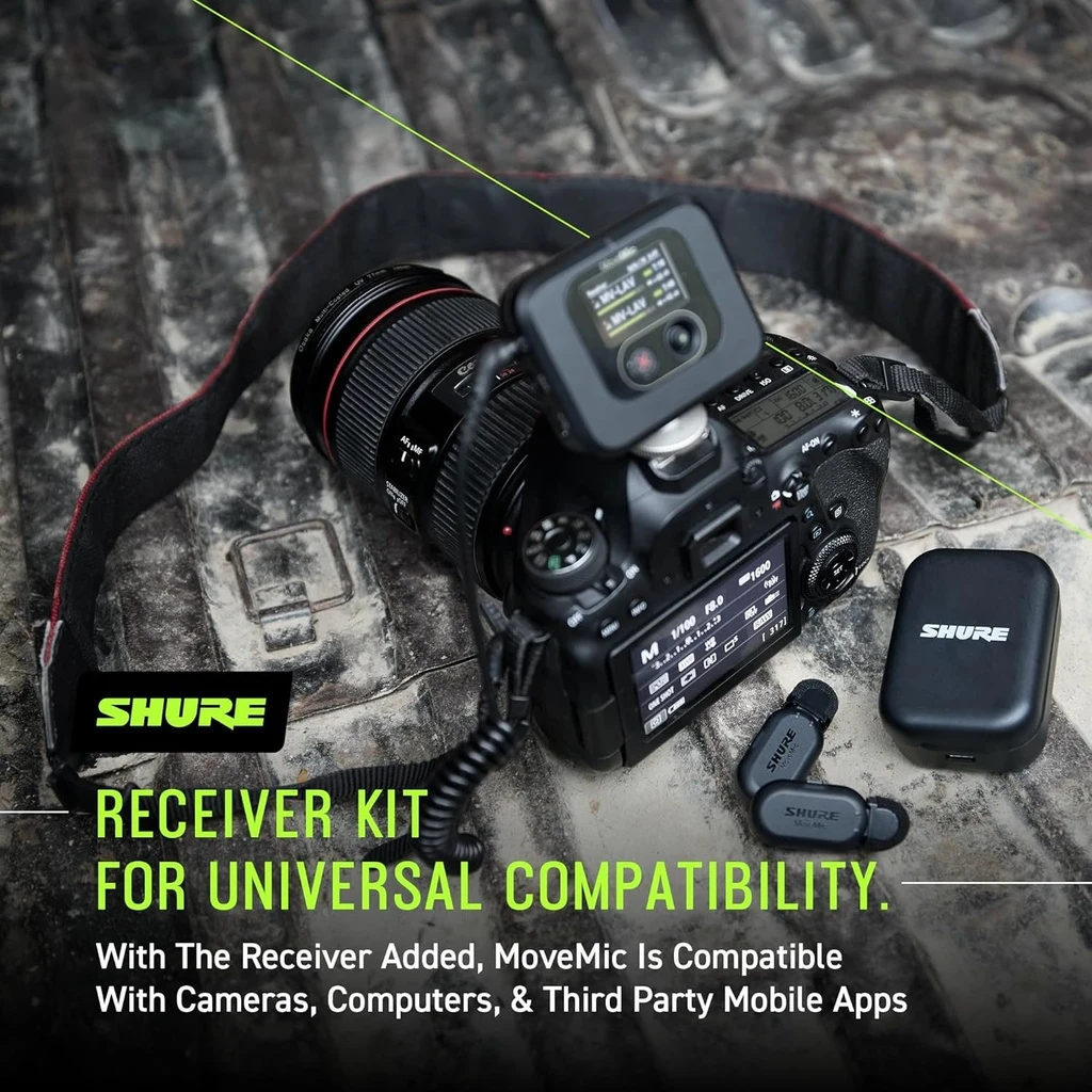 Receptor Inalámbrico Shure MV-R para Micrófonos Lavalier MoveMic - Imagen 9
