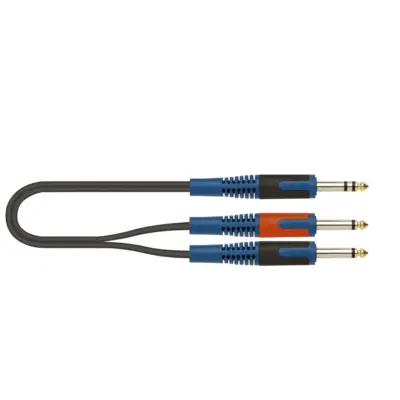 Cable Adaptador Quiklok 6.3 mm Estéreo a 2 Mono 6.3 mm