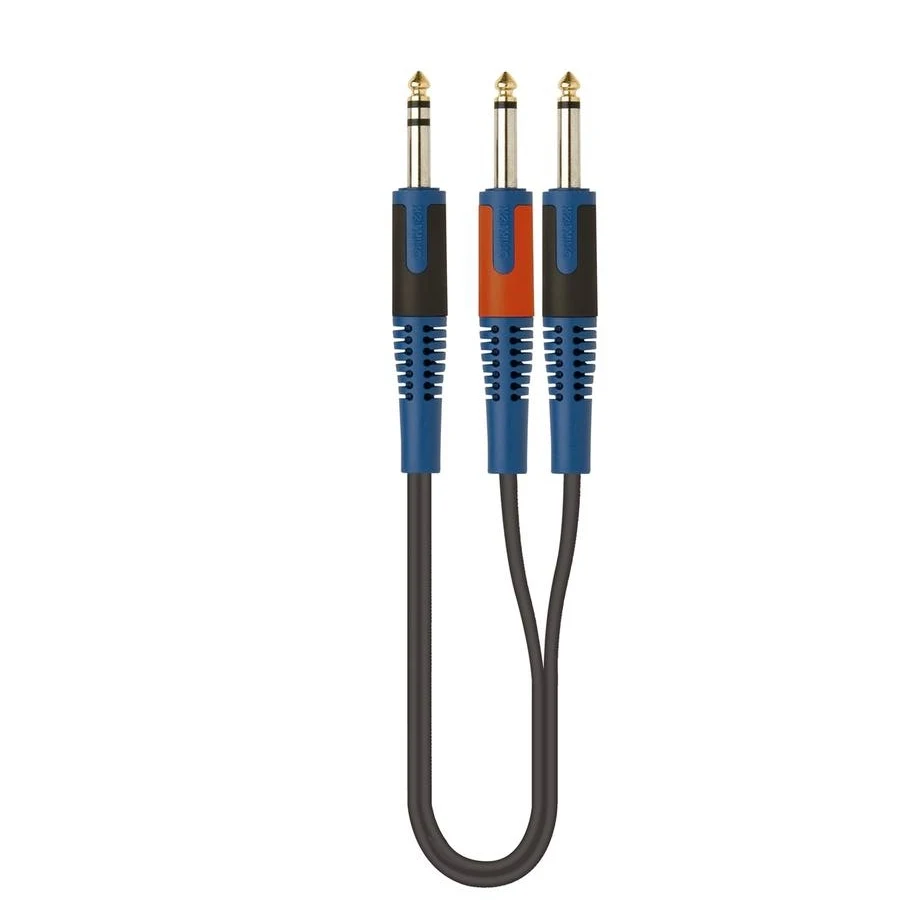 Cable adaptador de plug 6.3 estéreo a 2 plugs mono Quiklok - Imagen 2