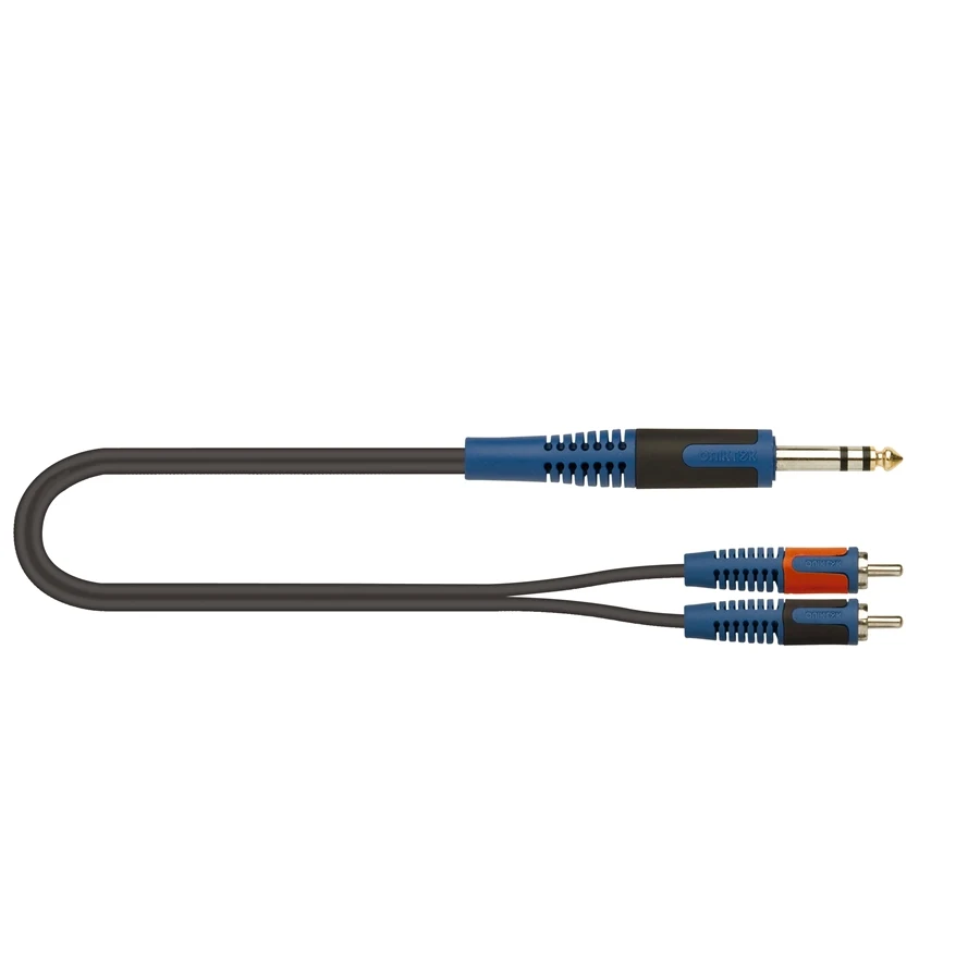 Cable adaptador Plug 6.3 mm estéreo a 2 RCA macho QuikLok