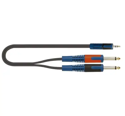 Cable Adaptador QuikLok RKSA/140-1 Mini Plug 3.5 mm a 2 Plug Mono 6.3 mm