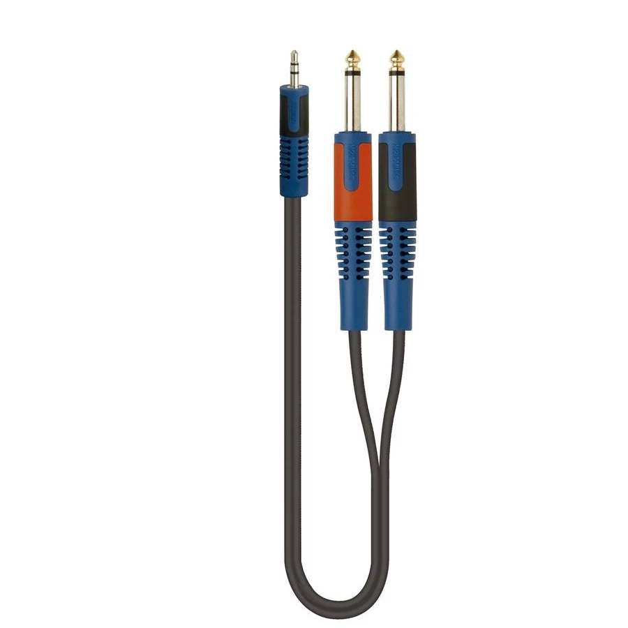 Cable Adaptador QuikLok RKSA/140-5 Mini Plug 3.5 mm a 2 Plug Mono 6.3 mm - Imagen 2