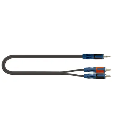 Cable adaptador Mini Plug 3.5 mm estéreo a 2 RCA macho QuikLok
